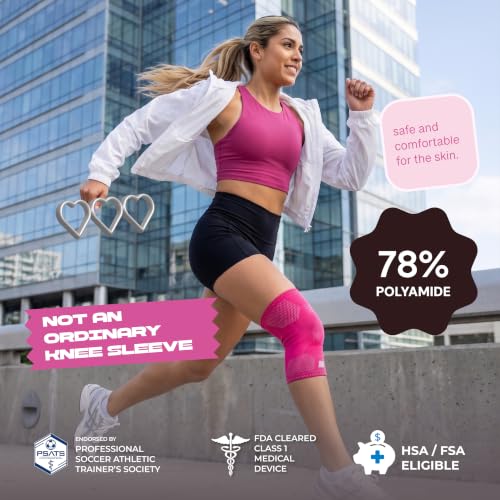 LP 176XT Target Compression Knee Sleeve for Injury Recovery, Men & Women - color: Pink, size: L