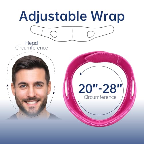 Wisdom Teeth Ice Pack Head Wrap Jaw Face Ice Pack with 4 Gel Packs - color: Hot Pink #2