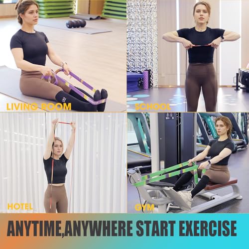 MOKRGYM Resistance Bands，Natural Rubber Non-Allergenic & Durable for Home&Gym Workouts Fitness Exercise