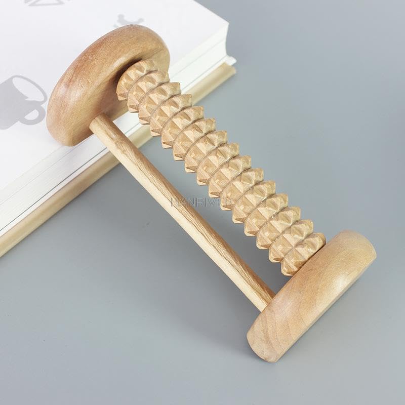 Wooden Massager Body Back Foot Roller, Foot Massager for Plantar Fasciitis, Stress Relief, Relaxation