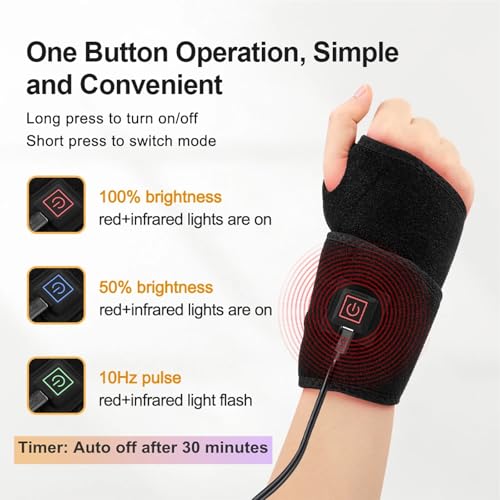 Red Light Therapy Wrist Wrap, Hand Therawrap for Carpal Tunnel