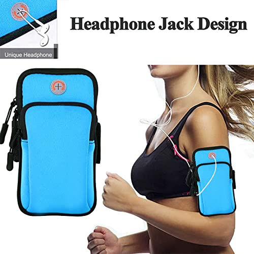 Phone Holder for Running Phone Armband Sleeve,iPhone 17 16 16e 15 14 13 12 11 Pro Max Xs Xr X 8 Plus Mini,Galaxy Ultra S26 S25 S24 S23 S22 Note 10,Keys Cell Arm Bands Fit Exercise Gym Jogging - color: 11-Light Blue