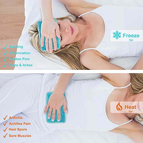 Gel Beads Ice Pack Ice Bag with Strap-1 Pack Reusable Hot & Cold Pack Compress for Knee, Shoulder, Foot, Back, Ankle, Neck, Hip, Elbow, Wisdom Tooth-7.76''x4.93''(Blue) - color: Blue-1 Pack