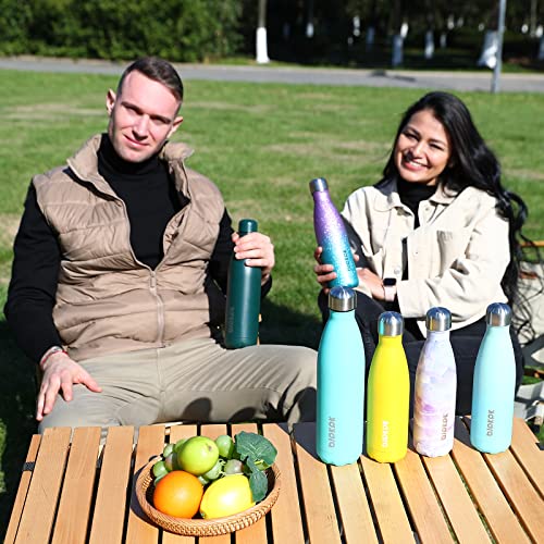 BJPKPK 17 oz Insulated Water Bottle, Stainless Steel Flask, Leak Proof - color: Angle white, size: 17 Ounces
