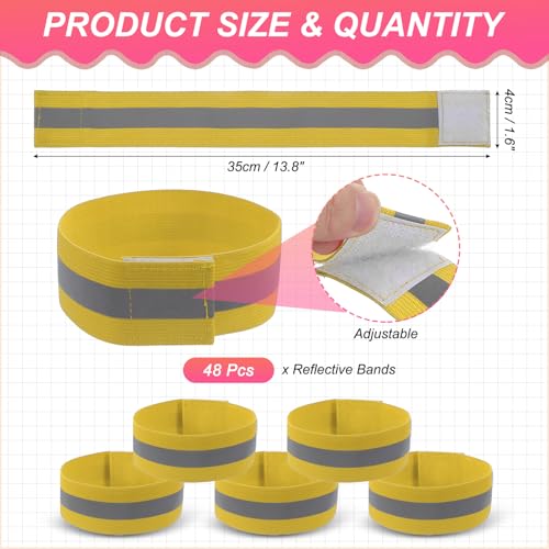 PATIKIL Reflective Bands for Wrist Arm Ankle Leg High Visibility Band - color: Yellow