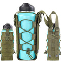 Molle Water Bottle Holder Pouches 16 24 32 40 64 oz Adjustable Capacity - color: Green, style: Classic
