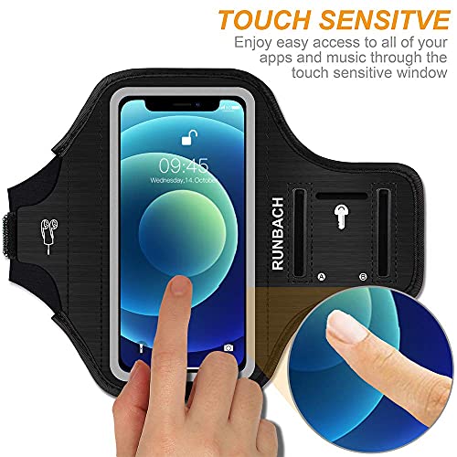 Armband for iPhone 13 Mini/12 Mini/11 Pro/iPhone X/XS,Sweatproof Running Exercise Gym Bag with Card Slot(Black)