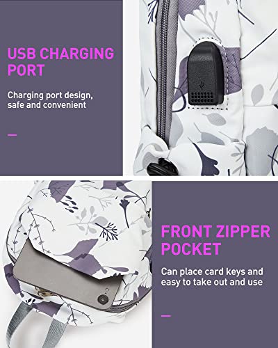 Small Tactical Sling Bag Crossbody Backpack Shoulder Bag for Men Women, Daypack Anti-Theft Cross Body Motorcycle Chest Bags, One Strap Backpack for Walking Biking Travel Cycling Leaf White - color: Beige