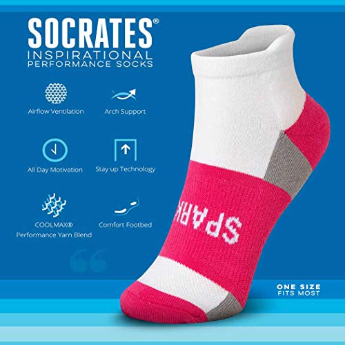 Gone For a Run Motivational Ankle Running Socks - Affirmation Runners Gifts - color: Sparkle (Fuschia)