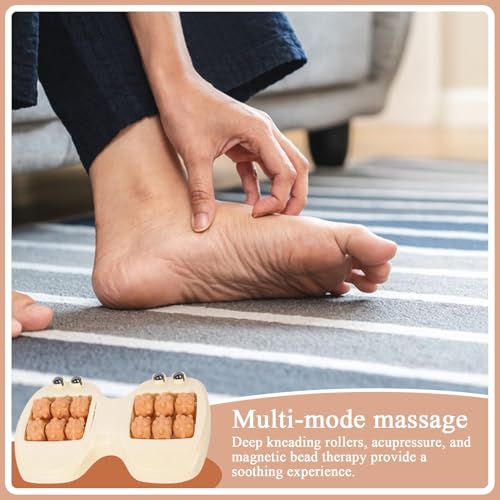 Foot Roller Massage Ergonomic Portable Magnetic Beads Massage Tool Care - color: Yellow