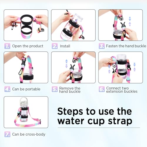 EasyAcc Water Bottle Holder Strap Sling, for Owala FreeSip 24 32 40 oz, Hydro Flask, Cirkul, Yeti, Stanley Flip, Universal Water Bottles, with Carabiner, for Walking Curise Travel (Bottle Excluded) - color: Citrus