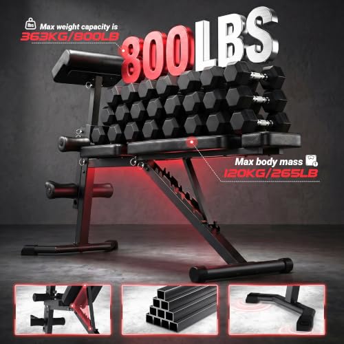 ANCHEER Adjustable Weight Bench with Leg Extension and Leg Curl