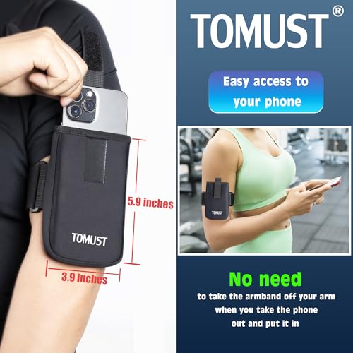Phone Armband with Three Strap, Adjustable Running Arm Band