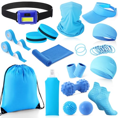 Halloscume 21 Pcs Runner Gift Set Marathon Gifts for Runners - color: Blue