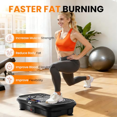 AXV Vibration Plate Exercise Machine Fitness Platform Body Vibrating Board - color: SLIM.BLACK