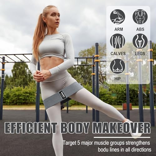 Seenelling 36 Pcs Fabric Resistance Bands - color: Gray, style: Heavy Resistance