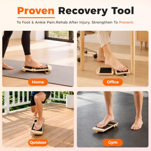 Adjustable Balance Board for Ankle Strengthening & Stability - color: Black, size: 13.2*4.3 inch