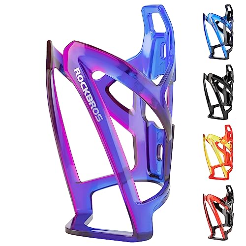 ROCKBROS Bike Water Bottle Holder Ultralight Bottle Cages with Screws Tool - color: Purple-Blue, size: Standard