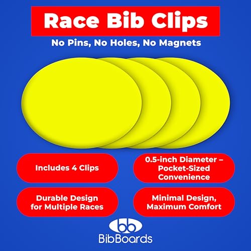 BibBoards bibSNAPS Race Bib Clips, Plain Yellow, 4 Pack - color: Plain Yellow