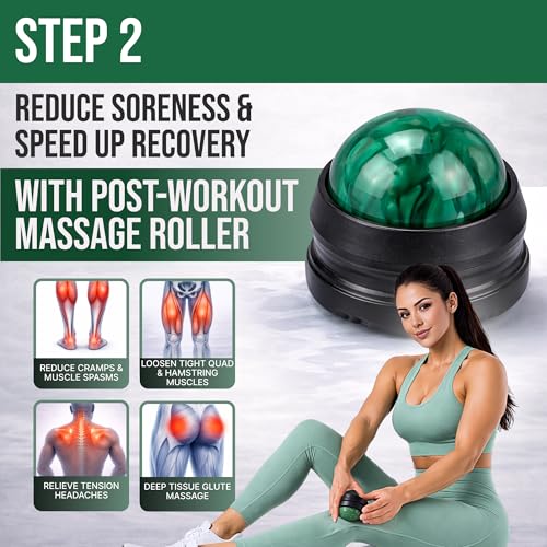Fabric Resistance Bands for Working Out Women - Set of 3 with Massage Roller Ball & Waterproof Gym Bag - Anti-Slip Glute, Hip & Leg Workout Bands - color: Purple, Pink, Green