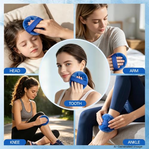 Reusable Round Soft Gel Cold Packs for Injuries, Toddler Ice Packs for Boo Boos, Small Cold Compress Ice Pack for Relieving Knee, Ankle, Tooth, Head Soreness, Muscle Strain, 4 Packs