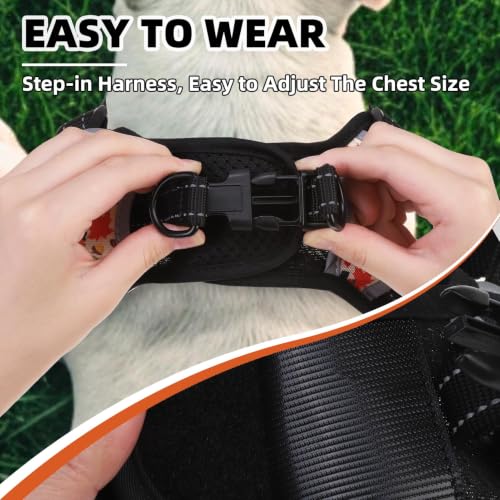 PUPTECK Fall Thanksgiving Dog Harness Small Sized Dog, Step in Adjustable Reflective Dog Vest Harness Escape Proof, No Pull Soft Padded Harness Easy Control, Yellow, M - color: Yellow(Turkey), size: M (CHEST: 14.5"-20")