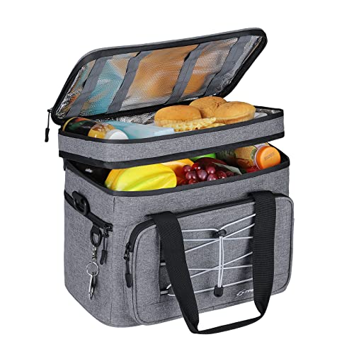 Maelstrom 24/30/60 Can Soft Cooler Bag, Double Deck Portable Ice Chest - color: Grey, size: 30 Can