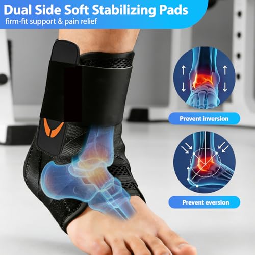 Slim-Fit Ankle Brace, Quick Lace Up,2 Side Stabilizing Pads, Medium - size: Medium
