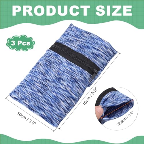 uxcell Wrist Pouch Wrist Wallet Sports Wristband Wallet with Zipper Pocket for Running Jogging Cycling Yoga - color: Blue