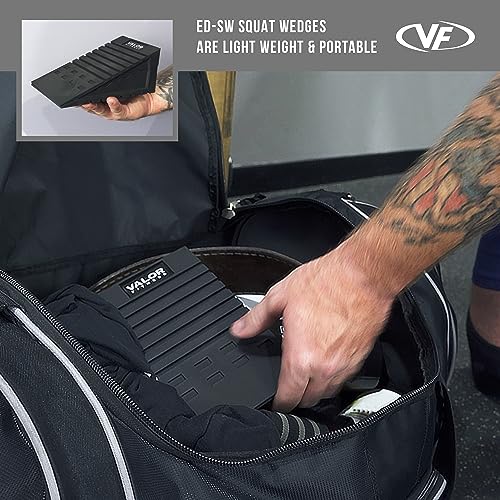 Valor Fitness Adjustable Squat Wedge Blocks, Heel Elevated Squat and Slant Board - Mobility Training, Calf Stretching, Split Squats, Lunges and Lower Body Workouts, 10°, 15° & 25° Inclines