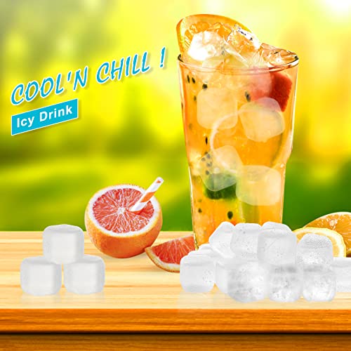 Reusable Ice Cubes for Drinks, 20 Pack Refreezable Plastic Ice Cubes BPA Free, Chills Drinks Without Diluting, Washable Fake Ice Cubes for Cocktails, Wine, Beer or Coffee Easy To Use - color: White-20Pack