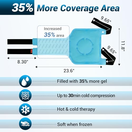 Comfytemp Large Knee Ice Pack Wrap Reusable Gel Full Coverage Knee Cold Pad - color: Blue51, size: Extra Large