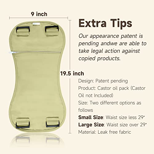 Langsprit Castor Oil Pack Wrap for Liver Detox and Inflammation - Organic - color: Mustard Yellow