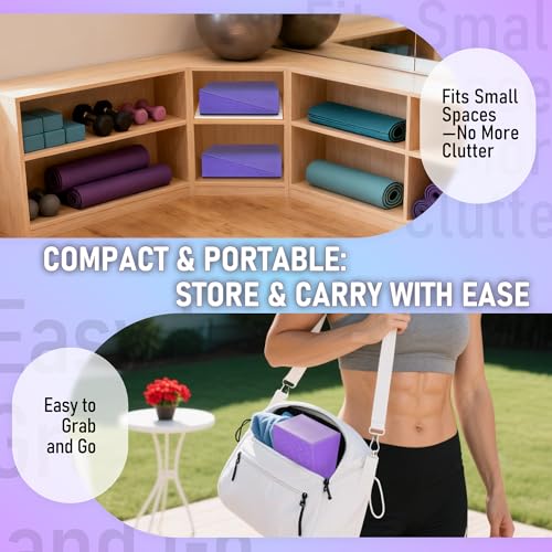 Squat Wedge Block For Deeper Squat: 2200LBS Capacity with Guide & Carry Bag - color: Purple