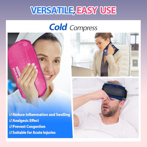 Ice Packs for Injuries Reusable, 3-Piece Set Soft Cold Gel Packs - color: 3pcs-navy