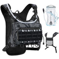 BECOJADDE Running Vest for Men with 2L Water Bladder Tactical Hydration Backpack Adjustable Lightweight Chest Pack for Marathon Hunting Cycling - color: Urban Camo