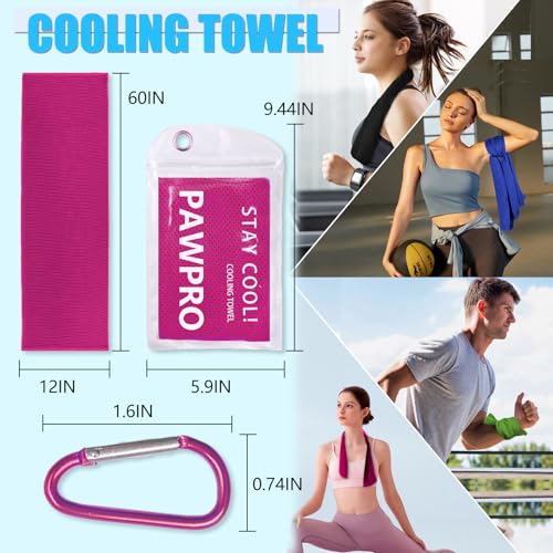 4 Pack Cooling Towels, Soft Breathable Cooling Towels for Neck and Face - color: Royal Blue/Green/Pink/Black