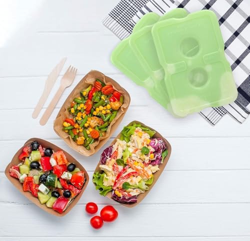Healthy Packers Ice Packs for Lunch Boxes, Slim Cooler Ice Packs - color: Green (4 Pack)