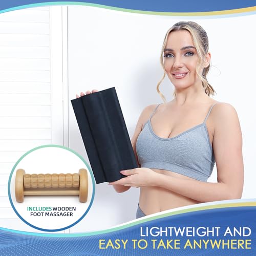 glitz Plantar Fasciitis Relief Pad with Foot Roller, Fascia Stretcher Toe Stretcher for Heel Spurs, Achilles Tendonitis, Tight Calves & Foot Drop