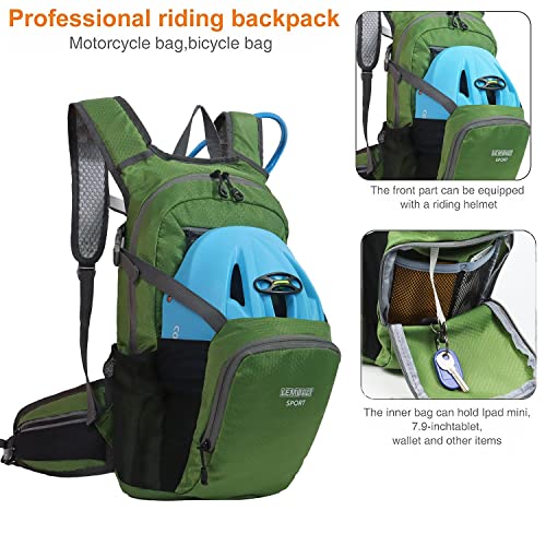 Hiking Daypack 15L Lightweight Waterproof Backpack - color: Olive