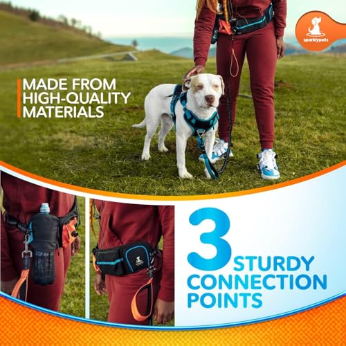 SparklyPets Active Pack 1 Dog, Hands Free Leash, Medium & Large Breeds - color: Premium Active Orange Pack, size: 1 dog M/L