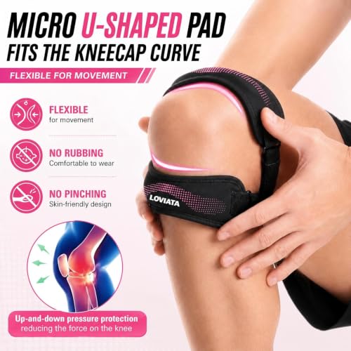 1 Pack Pink Dual Patella Knee Strap, Knee Pain Relief Support - color: Pink