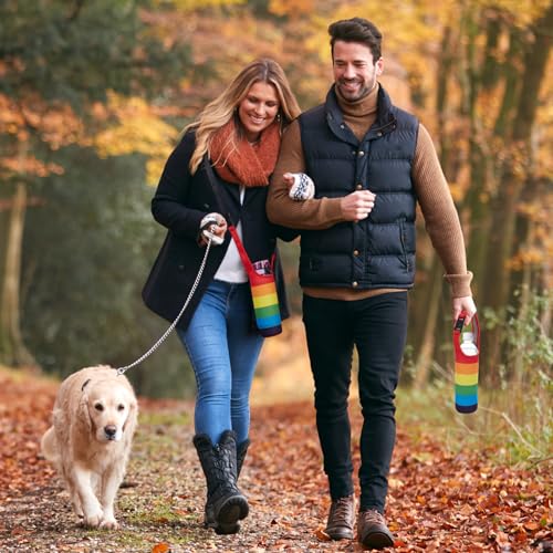 Rainbow Neoprene Bottle Holder, Adjustable Crossbody Bottle Pouch - size: Medium - 16oz/450ml
