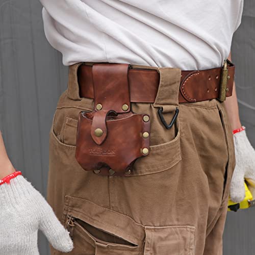 Leather 10M Tape Measure Holder Tool Holster for Carpenter Framer–Pack of 2