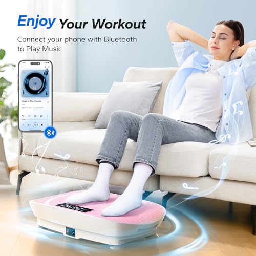 MERACH CV30 Pro Curved Vibration Plate Exercise Machine, Powerful & Quiet - color: Pink