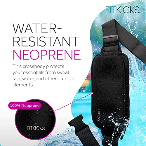 FITKICKS Fitzip Crossbody Fanny Pack, w Adjustable Strap - Black - color: Black