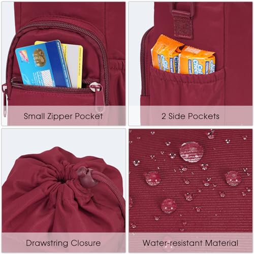 sportsnew 40oz Insulated Crossbody Water Bottle Sling Bag w/Phone Pocket - color: Red
