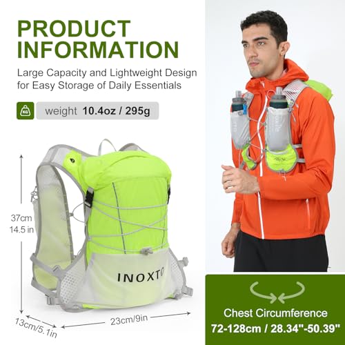 IX INOXTO Running Vest Hydration Backpack, Lightweight Running Backpack - color: Green
