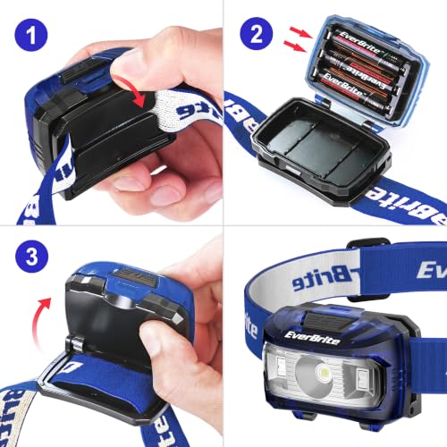 EverBrite Headlamp, 300 Lumens LED Head Lamp for Kids & Adults, Red Light - color: Sapphire Blue