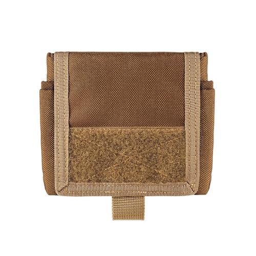TACNEX Folding Dump Pouch for Duty/Battle/Range Belt Roll Up MOLLE Magazine Drop Pouch Drawstring Open Mag/Tool Recovery Waist Bag Utility Storage Pack for Hunting Shooting - color: Coyote Brown